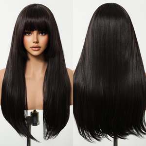 DWY Women's Elegant Natural Black Synthetic <b>Lace</b> <b>Wig</b> Small Cap Size Headband <b>Wig</b> - Product Image 3