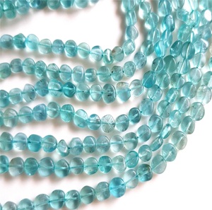 Pièce de pierre précieuse en vrac d'apatite en cristal bleu lisse pour la fabrication de bijoux-Collier Bracelet Perles de pierre - Product Image 2