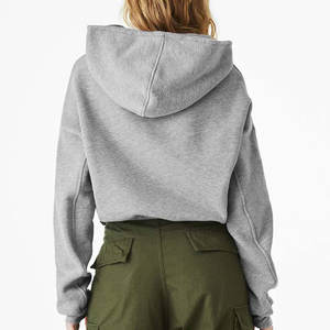 Bella Canvas Sweat à capuche court en molleton Gris - Product Image 2