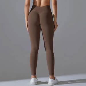 Pantalones deportivos de patrón sólido ligero de nuevo estilo para mujer, ropa de Yoga de entrenamiento de gimnasio activo transpirable - Product Image 3