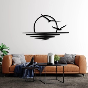 Black Metal Nature Inspired Wall <b>Art</b> Decor Handcrafted Iron Sculpture Elegant Decorative Wall Hanging for Home and Office - Product Image 1