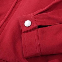Veste de travail rétro pour homme avec logo personnalisé OEM, 100% coton, ample, décontractée, vintage, rouge, streetwear, vestes de travail pour homme