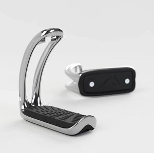 Material sólido Suministros para montar a caballo Offset Flexible Arco Iris Brillo Estribos DE SEGURIDAD Antideslizante Tobillo Protección Ecuestre - Product Image 6