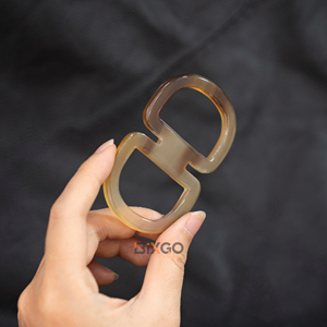 Anillo de bufanda de cuerno de búfalo Natural hecho a mano de alta calidad, gran oferta, hebilla de anillo de moda - Product Image 2