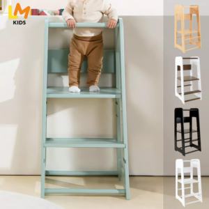 Torre De Aprendizaje Para Cocina Montessori De madera antideslizante plegable moderno niño cocina ayudante paso taburete aprendizaje - Product Image 1