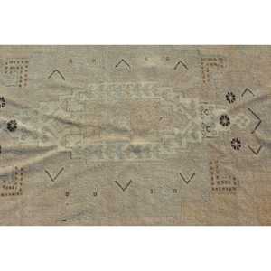 4.7x10.8 ft Turkish Rug, Vintage Large Rug, <b>Brown</b> White Floral <b>Wool</b> Rug - Product Image 5