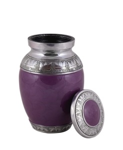 Urne funéraire gravée en argent pour cendres humaines Urne funéraire pour adultes Fabriquée à la main-Grande urne funéraire pour cendres humaines Pearl Purple - Product Image 4