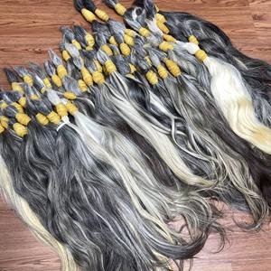 Haute qualité naturel 100% cheveux bruts couleur gris clair cheveux humains vietnamiens 8 pouces à 40 pouces naturel droit - Product Image 5