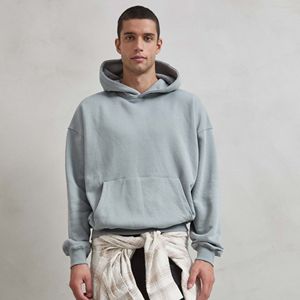 Sweat à capuche oversize pour homme avec doublure polaire douce, uni, hiver, décontracté, polyvalent, 100% coton, 8 couleurs, confortable, anti-boulochage - Product Image 1
