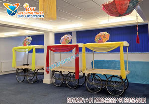 Maravilloso salón de banquetes puesto de comida decoración única al aire libre Mehndi decoración Rehri puesto vibrante decoración de boda accesorios coloridos - Product Image 3