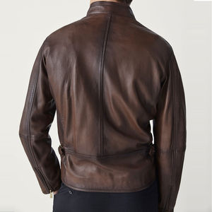 Chaqueta de piel de vaca para hombre, talla grande, corte ajustado, estilo urbano, para carreras, con mangas acolchadas de invierno, doble cremallera frontal, bolsillos, impermeable, 2026 - Product Image 5