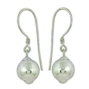 Boucles d'oreilles pendantes en argent sterling 925 pour femmes, motif vintage boule/eau/fleur, perle/diamant/zircon pour mariages et fêtes - Product Image 2