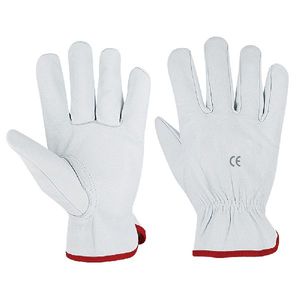 Guantes de trabajo de piel de cabra aprobados por la CE, guantes de montaje industrial ligeros, guantes de conductor de piel de oveja - Product Image 1