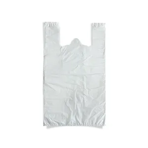 High Quality Eco-Friendly HDPE Plastic T-Shirt Carrier Bag For Bakers and For Supermarkets From The Factory