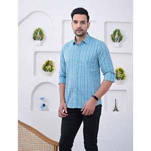 Chemise décontractée pour homme en coton imprimé à manches longues, respirante, en popeline ou tissu Oxford, motif floral ou à pois, offre ODM - Product Image 4