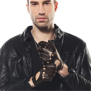 Gants de conduite classiques à doigts entiers en peau de mouton véritable pour hommes Mode d'hiver Cuir sain pour un usage quotidien - Product Image 2