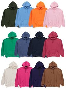 Pull à capuche en coton épais unisexe 400 g/m², couleur unie, sans ficelles, style automne - Product Image 2