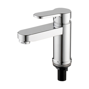 Modern <b>Single</b> Handle Chrome <b>Basin</b> Faucet Deck Mounted <b>Single</b> Hole Ceramic Valve Brass Body Bathroom Sink <b>Tap</b> - Product Image 1