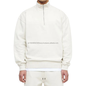 Sudaderas con capucha y media cremallera con logotipo personalizado 2026, Sudaderas con cuello simulado para hombres, sudaderas de algodón de alta calidad, servicio OEM - Product Image 1