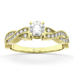 Anillo de Compromiso de Oro Amarillo de 18K con Diamantes Infinitos Trenzados de 0.25ct - Product Image 1