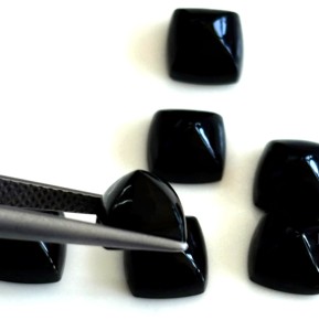 Natural 8mm Black Onyx Sugar Loaf Cabochon - AAA Quality Superior Quality - Product Image 1