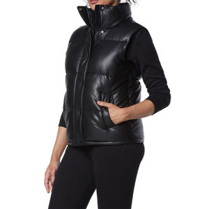 Venta caliente colores sólidos burbuja cremallera sin mangas chaleco chaqueta chaleco para mujer - Product Image 3