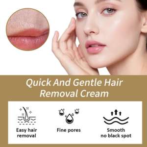 Crème dépilatoire douce <span class=keywords><strong>pour</strong></span> le visage à l'huile de coco et à l'hyaluronate |   Épilateur rapide et indolore <span class=keywords><strong>pour</strong></span> le dessus des lèvres, les poils rebelles et les doigts - Product Image 3