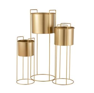 Compre macetas de metal duraderas de la mejor calidad, Juego de 2 con color y tamaño personalizados para hoteles y centros comerciales domésticos - Product Image 1