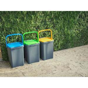 Ecoplast Pattumiera, seau de rangement en plastique pour le recyclage, couvercle rabattable flexible, design rectangulaire, résistant à toutes les températures - Product Image 6