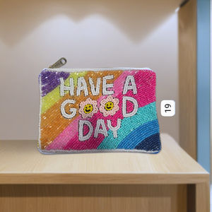 Luxury Handmade Beaded Coin Pouch Bag <b>Small</b> Embroidered Zipper Closure Soft Feature Gift for <b>Ladies</b> Fashionable Coin <b>Purse</b> - Product Image 4