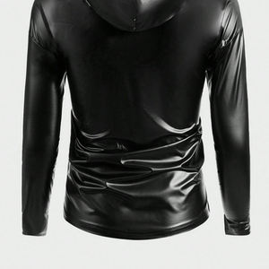 Sudadera con Capucha de Cuero Genuino para Hombre de Alta Calidad para Invierno y Otoño, Diseño Sólido, Cuello con Capucha, Transpirable, Resistente al Viento, Personalizable - Product Image 3