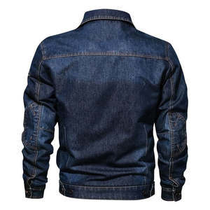 <b>Men</b> denim <b>jacket</b> warm <b>sherpa</b> inner coat vintage blue jean outerwear heavyweight street style button up casual - Product Image 2