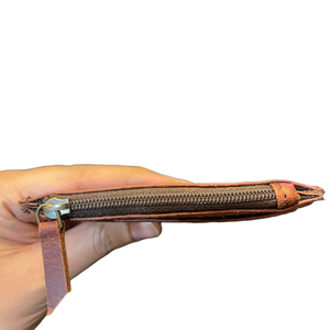 Tarjetero de Cuero Genuino con Bloqueo RFID, Diseño Delgado Vintage en Color Marrón, Personalizable con Logotipo, Cuero Crazy Horse, TIDING/OEM - Product Image 5