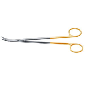 Tijeras para Vesícula Biliar TC Thorek-Feldman, Curvas y Planas, de Acero Inoxidable, Mango Dorado, para Colecistectomía Quirúrgica, ENT, JIMED SURGICAL CE - Product Image 1