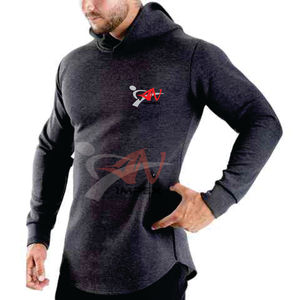 เสื้อฮู้ดดี้พิมพ์ลายโลโก้คุณภาพสูงสำหรับผู้ชาย กันน้ำ กันยับ ผลิตจากวัสดุยืดหยุ่นแบบกำหนดเองได้ - Product Image 2