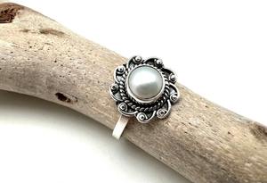 Bague en argent style Boho faite à la main bijoux en argent Sterling 925 perle pierre précieuse tendance bague bijoux pour femmes cadeau pour elle - Product Image 3