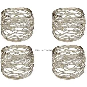 Anneau de serviette unique et élégant en argent poli, métal lourd, aspect attrayant, décoration de centre de table de luxe - Product Image 1