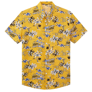 Men's <b>Linen</b> <b>Short</b> <b>Sleeve</b> Hawaiian <b>Shirt</b> for Summer Beach Holidays Casual Floral Print Aloha with Polo Collar - Product Image 5