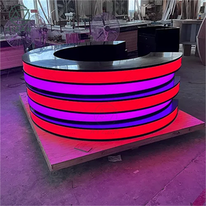 Estación DE TRABAJO DE MESA DE NOTICIAS DE TV de escritorio de ancla de noticias LED curvada de diseño moderno para consola de transmisión de estación de Radio para estudios de noticias - Product Image 4