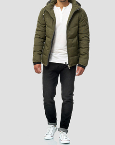 Chaqueta Acolchada Unisex con Capucha, Cortavientos, Transpirable, Estilo Urbano, Personalizable OEM, Informal, Cálida para Invierno, con Cremallera Frontal - Product Image 1
