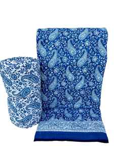 Edredón de Algodón Orgánico 100% con Estampado Tradicional Indio Azul, Reversible, de Alta Calidad, Transpirable, Estilo Bohemio, para Hotel, 108x90 - Product Image 2