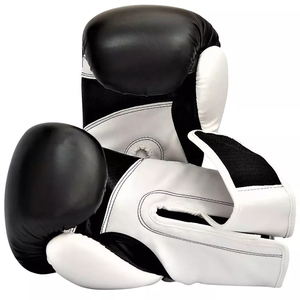 Guantes de boxeo de cuero PU con logotipo personalizado más vendidos, saco de boxeo de combate de entrenamiento de combate elegante con función elástica - Product Image 6
