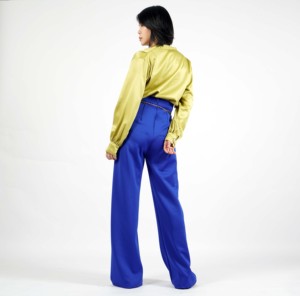 กางเกงกันยับของผู้หญิงขายาวแบบเต็มตัวเอวสูงด้านหน้าเรียบหรู - Product Image 6