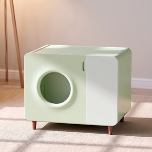 Maison pour chat en rotin moderne avec structure en bois massif - Meuble multifonctionnel pour animaux de compagnie pour une utilisation en intérieur et en extérieur - Product Image 3