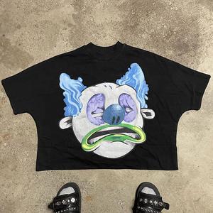 เสื้อยืดฮิปฮอปคอกลมถักสำหรับผู้ชายเสื้อยืดครอปโอเวอร์ไซส์ซักได้พิมพ์ลาย3D Y2k แฟชั่นออกแบบได้ตามต้องการ - Product Image 5