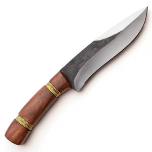 Couteau Bowie fait à la main sur mesure lame en acier au carbone manche en bois gaine en cuir-entretoises en laiton pour Camping survie OEM Support - Product Image 2