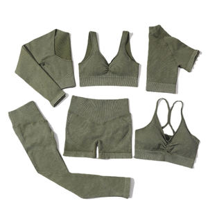 5 pièces vêtements de sport pour les femmes Offre Spéciale dame Yogasuit sans couture vêtements de sport respirant packedge costume - Product Image 6