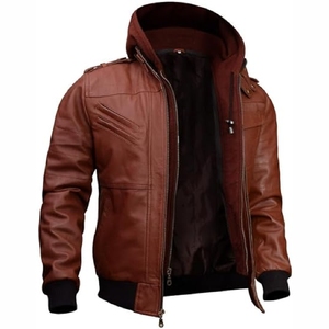 New 2025 Low price Unique quality Custom <b>Sheepskin</b> Bomber <b>Jacket</b> High Quality Leather <b>Jacket</b> - Product Image 6