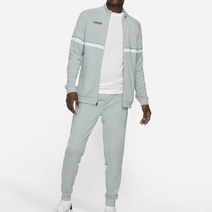 Vêtements de sport de haute qualité pour hommes ensemble de survêtement deux pièces à motif solide fermeture à glissière personnalisée pour le jogging d'hiver coupe régulière prix de gros - Product Image 6