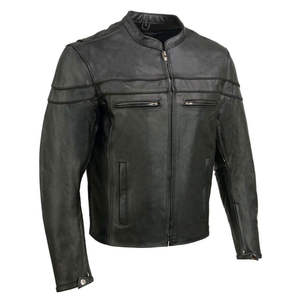 Chaqueta de cuero de calidad superior Chaquetas de cuero genuino a precios al por mayor Chaqueta de moda de cuero para hombres - Product Image 1